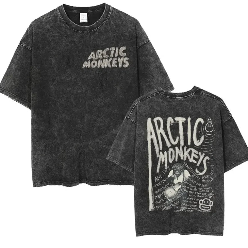 SNKRD ArcticWave™ Vintage Tee – Washed Retro Rock Graphic T-Shirt | Oversized Fit
