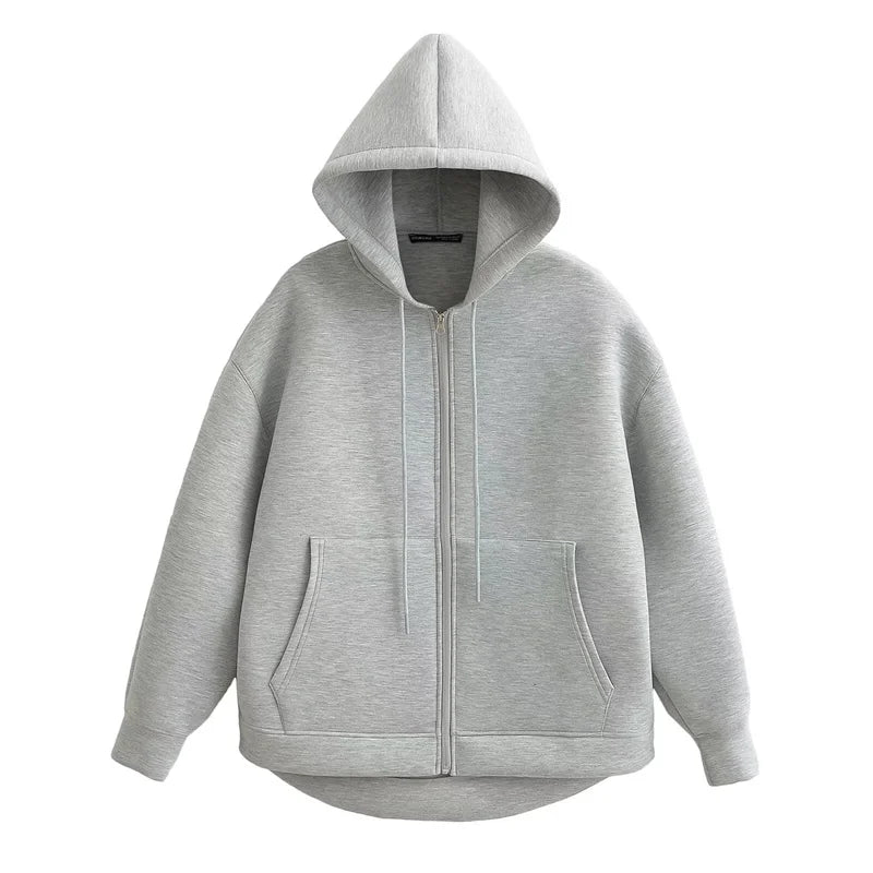 High-Street Oversize Zip Hoodie – Unisex Winter Sweatshirt with Double Pockets | SNKRD by Sneakermind