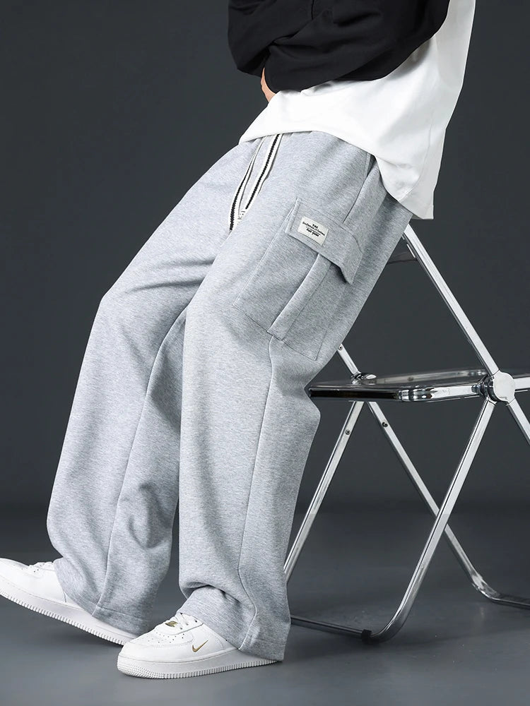 SNKRD FlowLine™ Wide-Leg Sweatpants – Baggy Straight-Leg Streetwear Trousers | Sneakermind