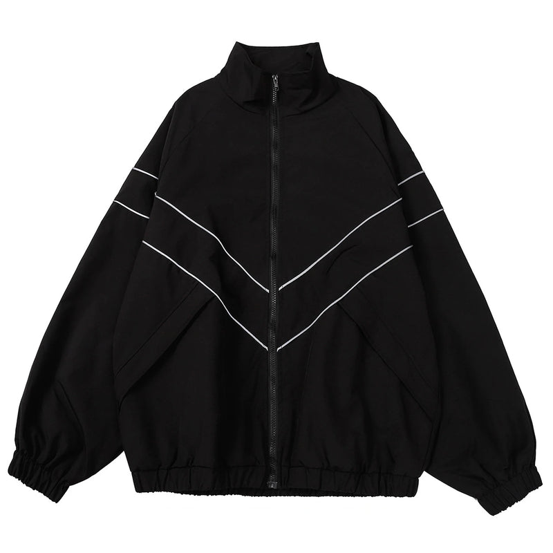 SNKRD ReflectiveWave™ Windbreaker – Lightweight Streetwear Zip Jacket