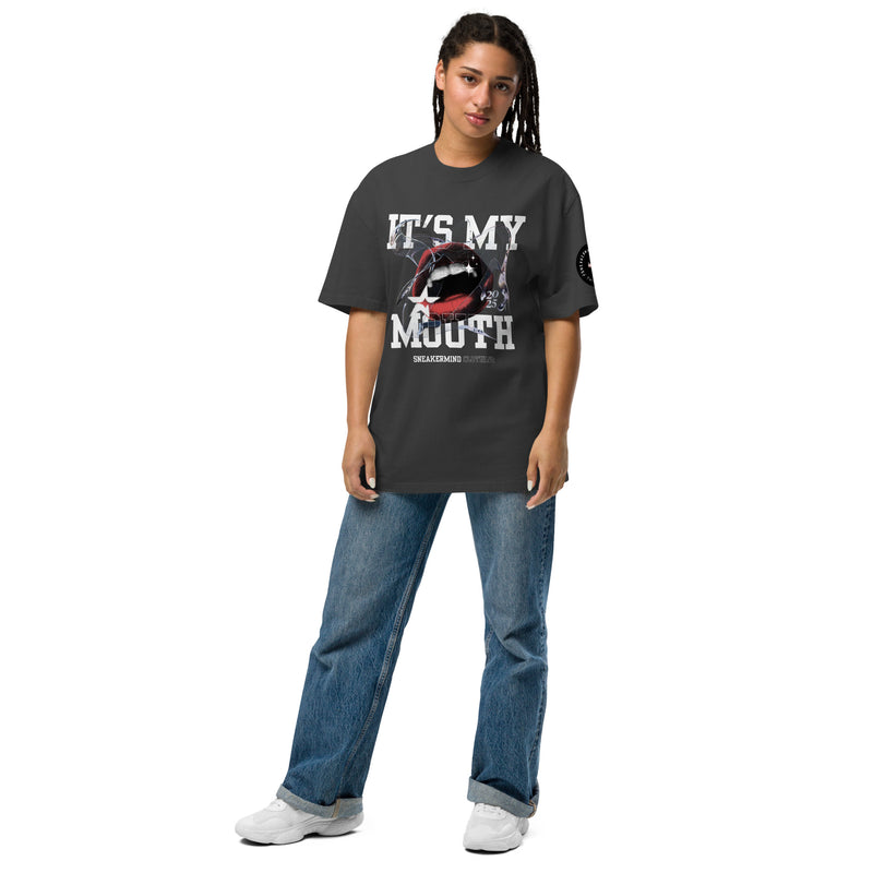 IT’S MY MOUTH Unisex Tee – Oversized Faded Statement T-Shirt